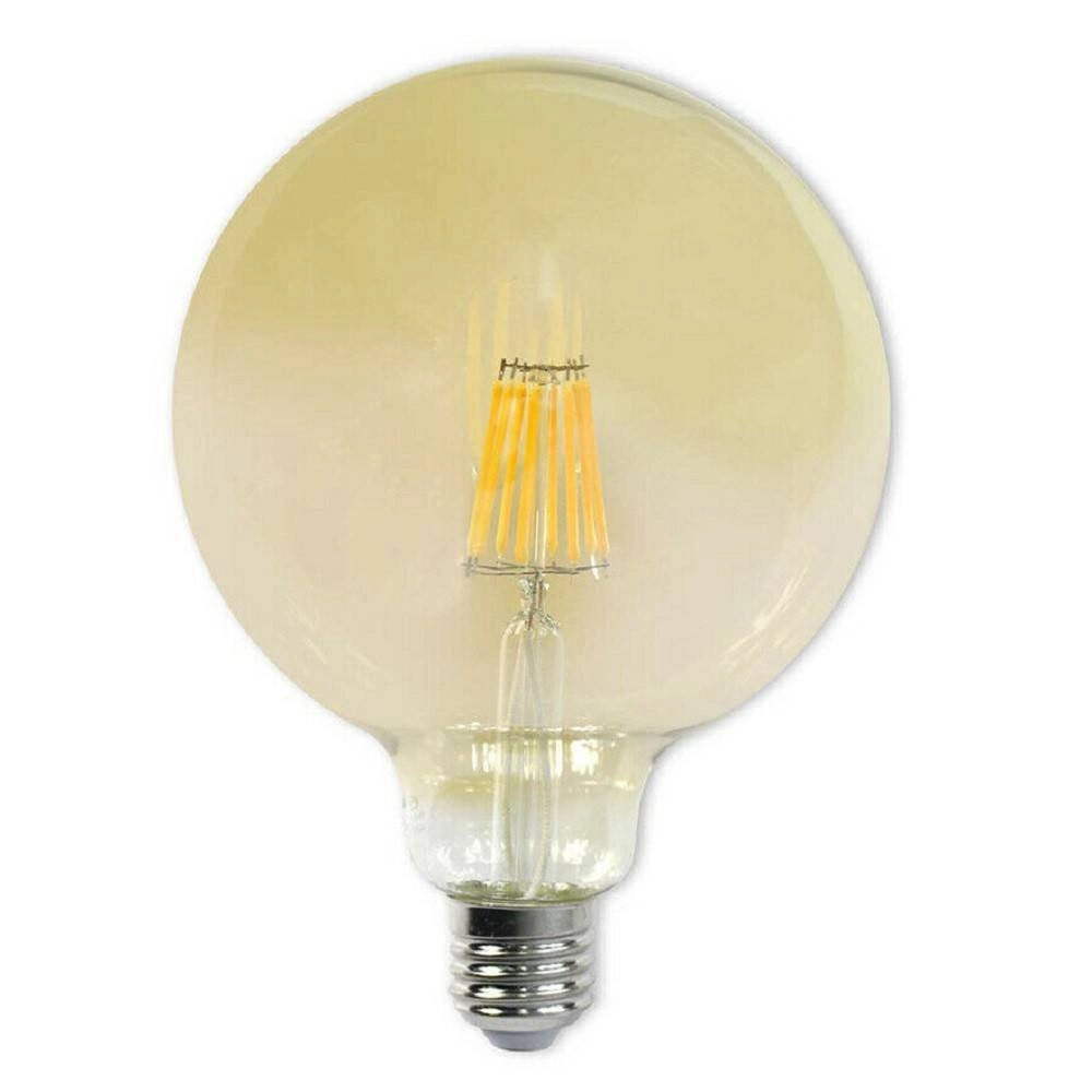Trade Shop - Lampadina Led Filamento Vintage 12 W E27 Ambrato Globo G125 Luce Calda G125-o12c -