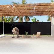 Tenda da Sole Laterale Retrattile Nera 220x1200 cm 318084