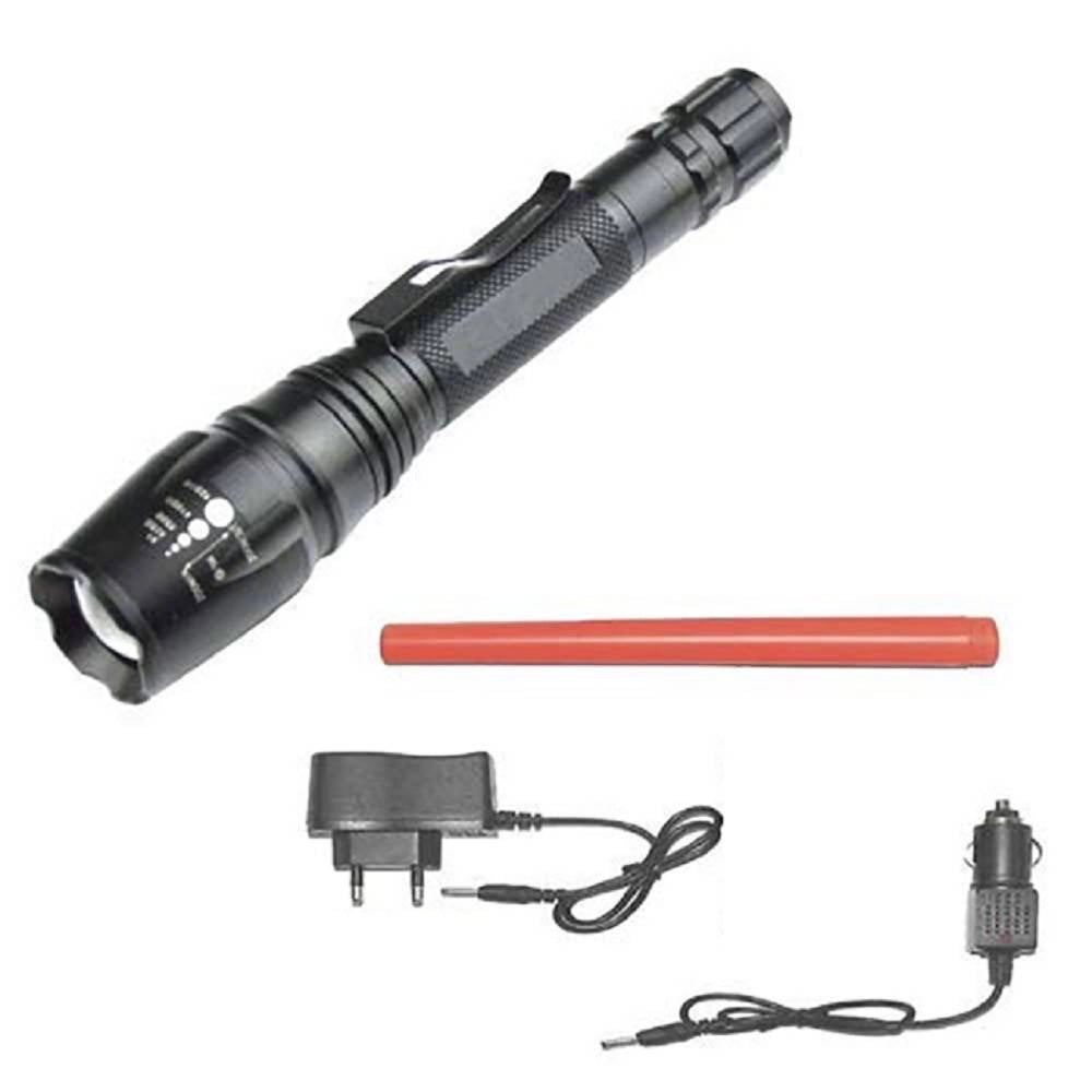 Trade Shop - Torcia 100000 Lumen Tattica / Militare Sos Led T6 Ricaricabile Zoom 8668-t6 -