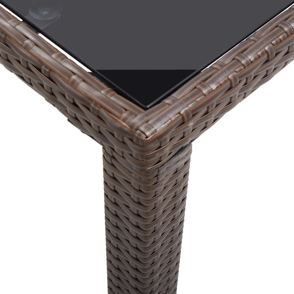 Tavolo da Giardino Marrone 123x60x74 cm in Polyrattan cod mxl 65793
