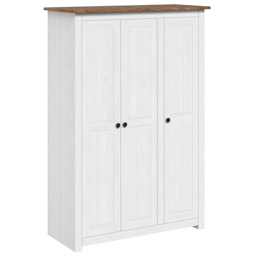 Armadio a 3 Ante Bianco 118x50x171,5cm in Pino Panama Range