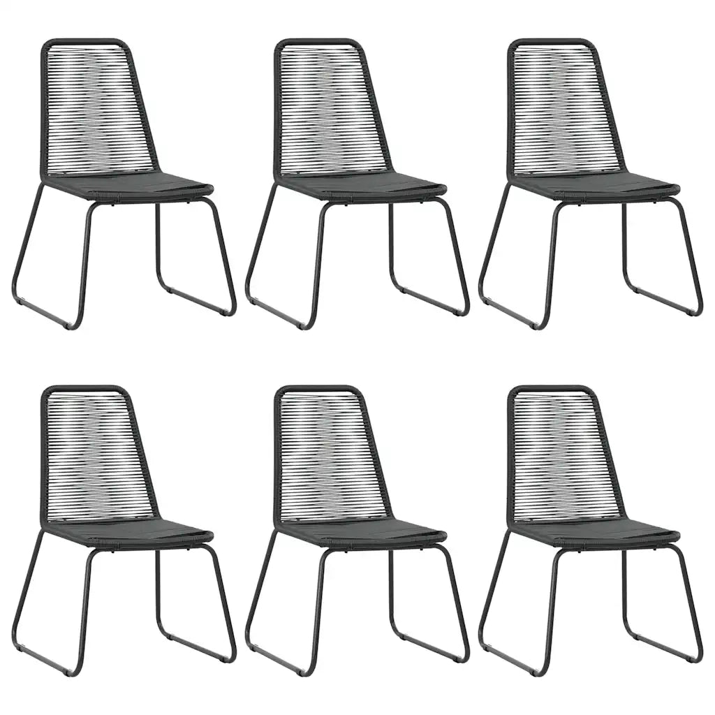 Set da Pranzo da Giardino 7 pz in Rattan PVC Nero 3060122