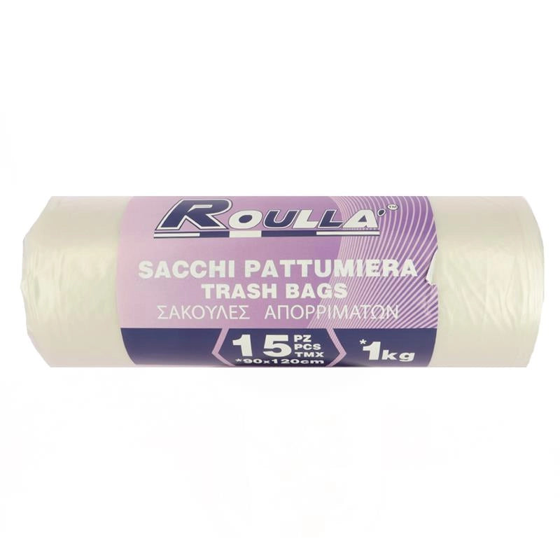 SACCHETTO PATTUMIERA AMBRA 90X120 CM 15PZ