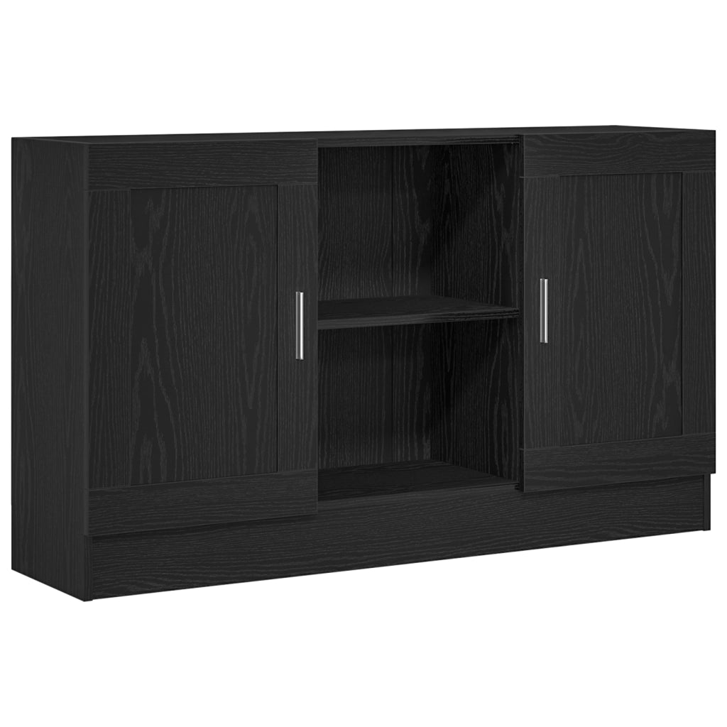 Credenza Nera in Rovere 120x30,5x70 cm in Legno Ingegnerizzato