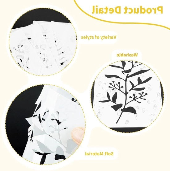 Serie Allecto Plus - Stencil fiori 24 pezzi 15x75 cm per DIY pittura - Stencil riutilizzabile per scrapbooking e mobili in legno