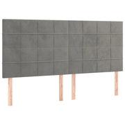 Testiera | Testata Grigio Chiaro 200x5x118/128 cm Velluto
