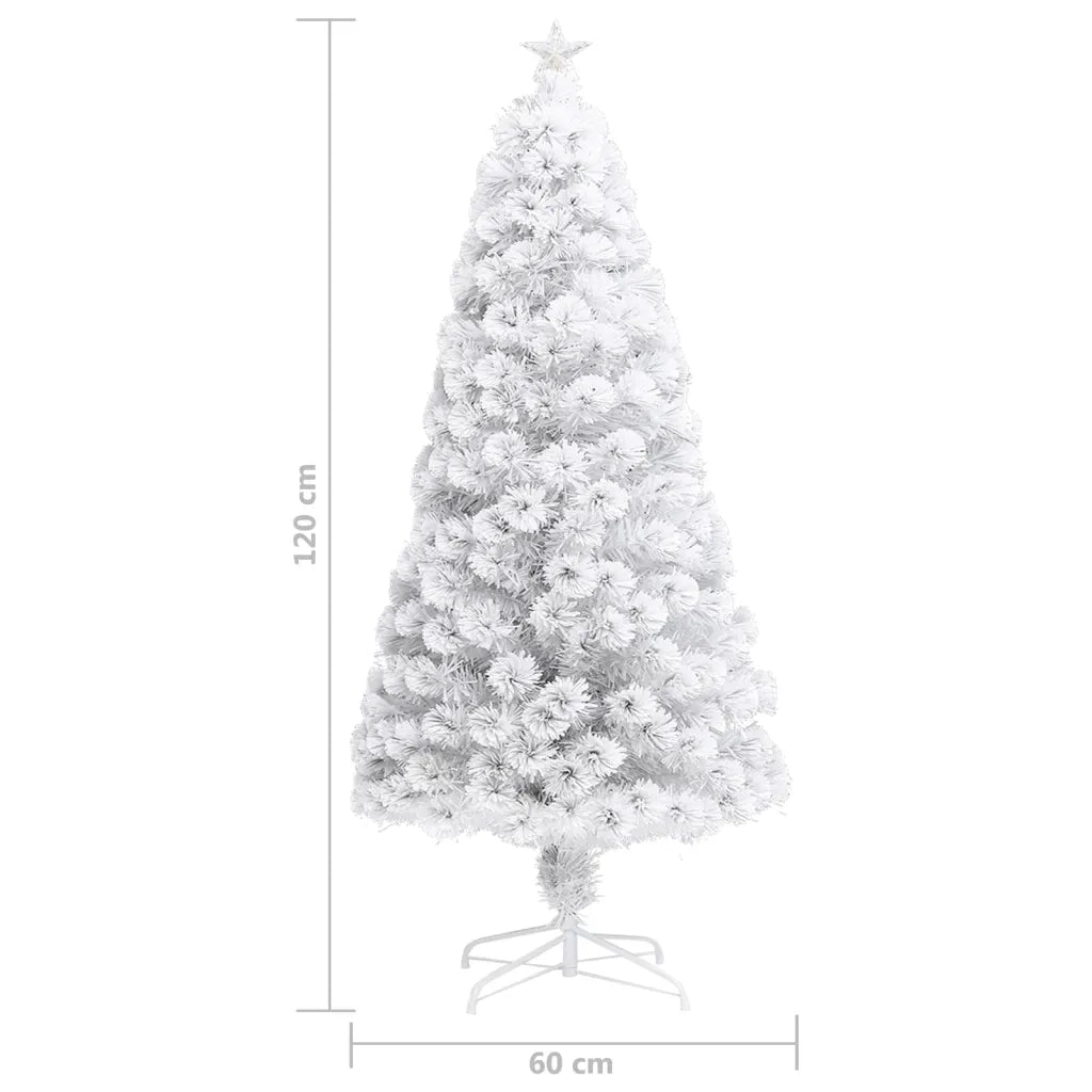 Albero Natale | Decorazioni natalizie Preilluminato Bianco 120 cm in Fibra Ottica