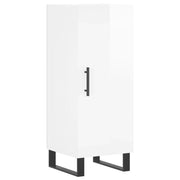 Credenza | Madia | Buffet da pranzo | Armadio da pranzo Bianco Lucido 34,5x34x90 cm in Legno Multistrato