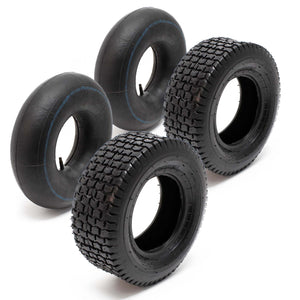 2x copertoni 2x camere d’aria per trattorini tosaerba 15x6.00-6 4PR Valvola diritta