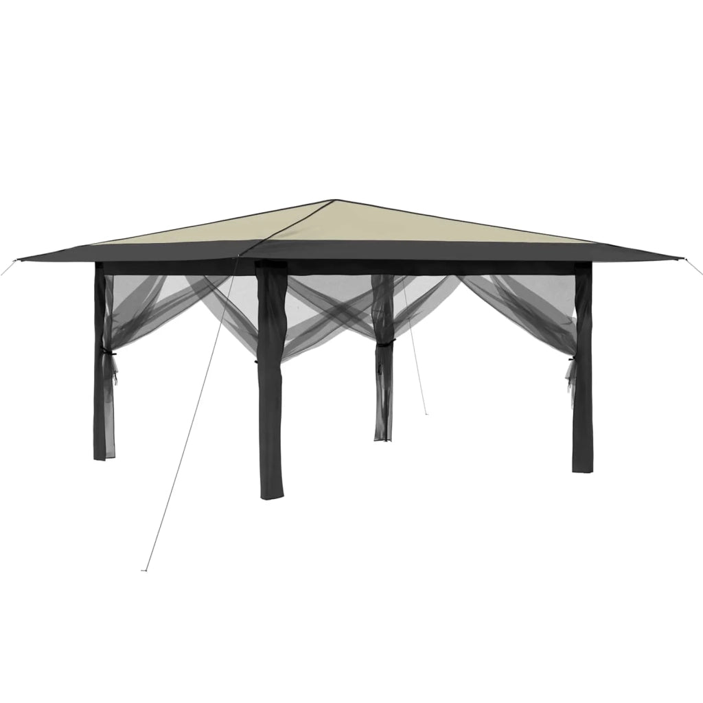 Gazebo con 4 Pareti Laterali 4 x 4 m Crema e Antracite 42036823