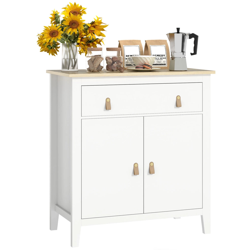 Mobile da soggiorno con 2 ante, cassetto e ripiano regolabile ¨C Minimal ¨C 80x40x90 bianco