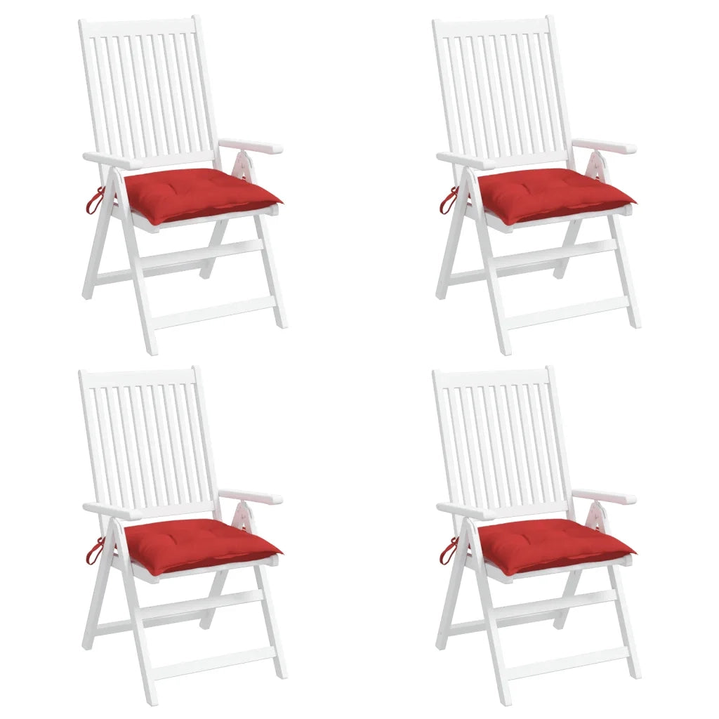 Cuscini per Sedia 4 pz Rossi 40x40x7 cm in Tessuto Oxford