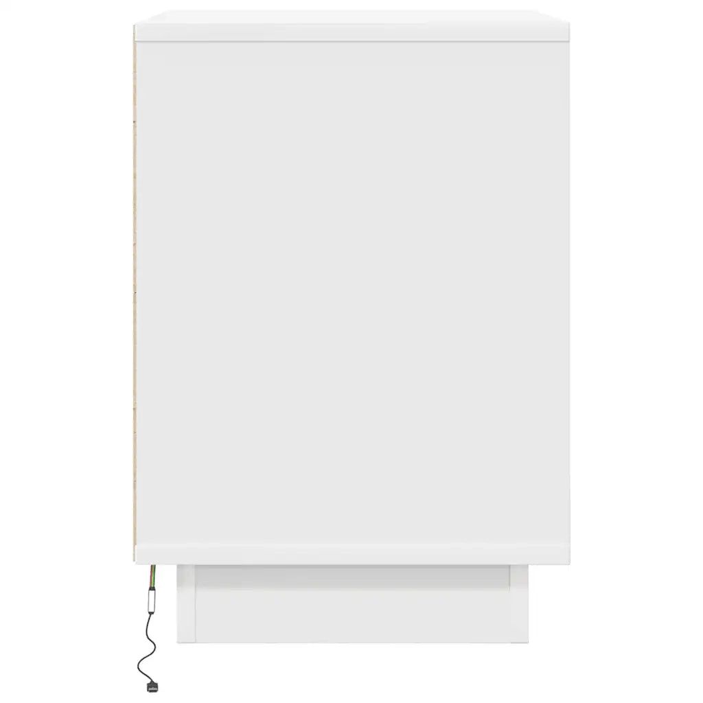 vidaXL Comodini con Luci a LED 2 pz Bianco 38x34x50 cm