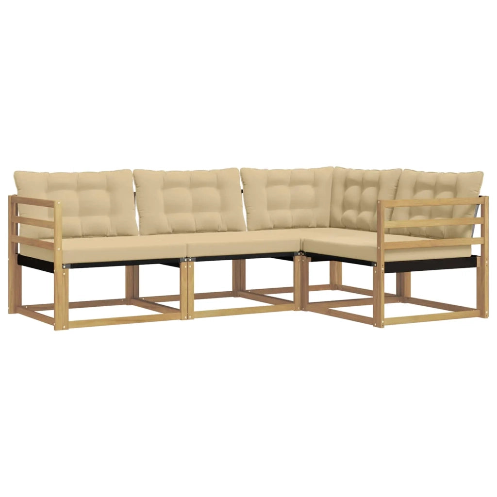 Set di divani da esterno 4 pz Bianco e Beige 3388627