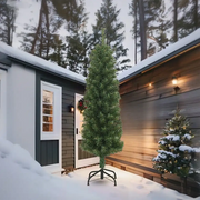 Albero di Natale Sottile-Decorazioni natalizie con Base 270 cm in PVC