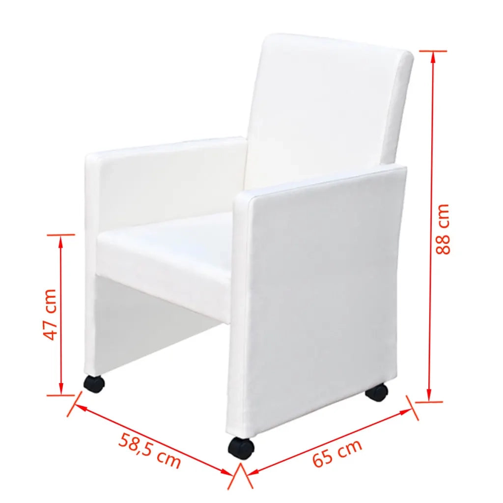 Sedie da Pranzo 6 pz Bianche in Similpelle cod mxl 13801