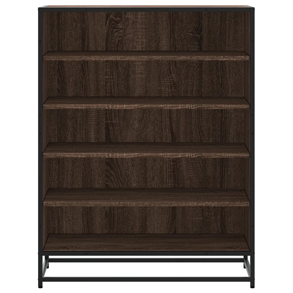 Scarpiera Rovere Marrone 75x38x97,5cm Legno Multistrato Metallo