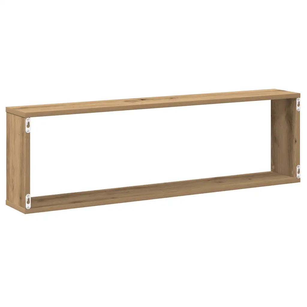 2 pz Mensole Parete | Mensola sospesa a Cubo Artigianale 100x15x30 cm Truciolato