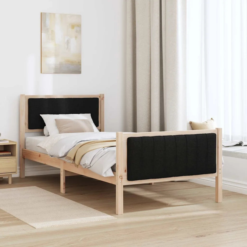 Struttura del Letto con testiera Marrone e nero 90 x 190 cm 878506