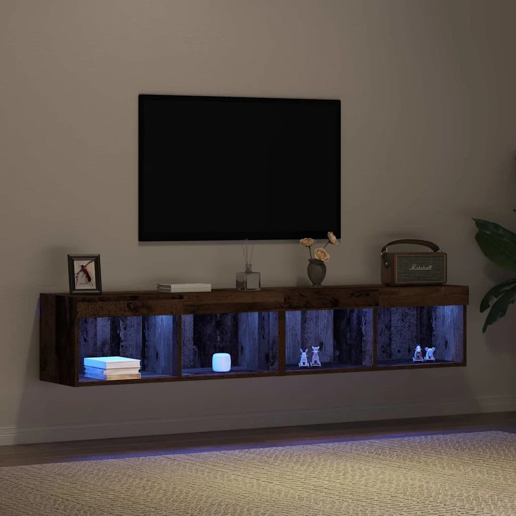 Set mobile TV 2 pz-Set di 2 Credenza per TV Legno vecchio 80 x 30 x 30 cm