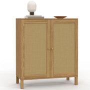 IDMarket - Credenza vintage a 2 ante HANAE, 70 cm, effetto canna naturale