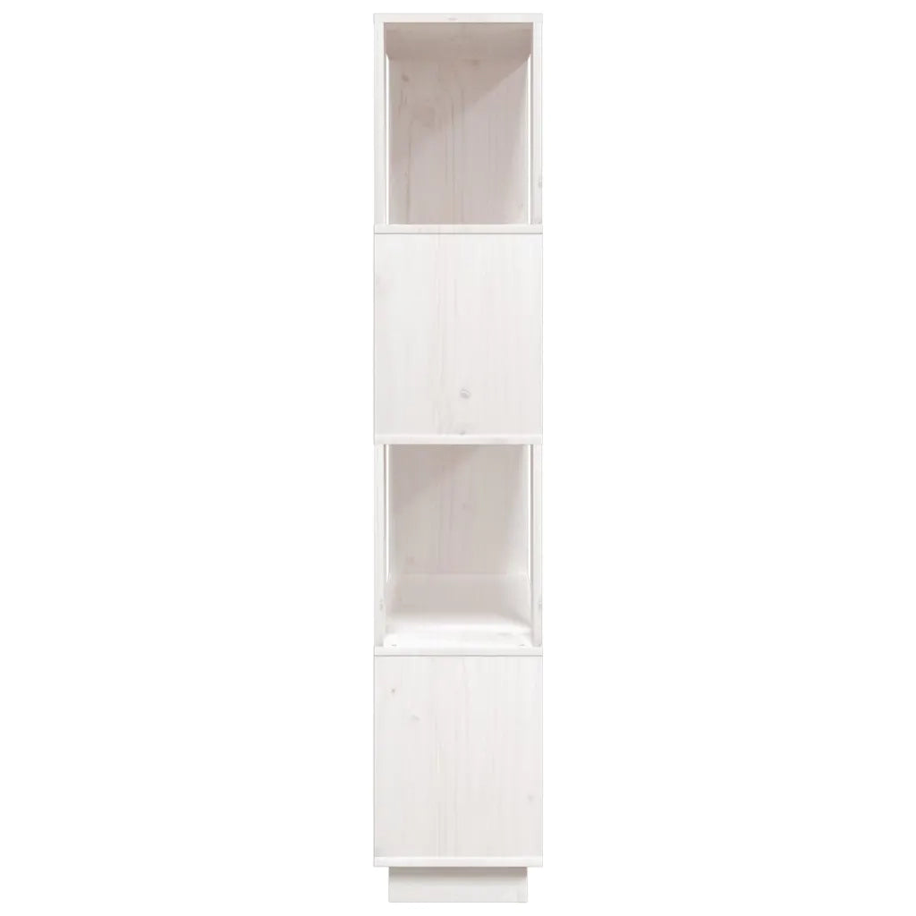 Libreria Divisorio-Scaffale per Libri-Mobile di Stoccaggio Bianco 80x25x132 cm Legno Massello di Pino 581761