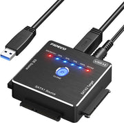 Adattatore USB 3.0 per Disco Rigido 2.5 e 3.5 pollici - Converte in SATA e IDE - Ideale per la Trasmissione dei Dati e il Clonaggio Offline