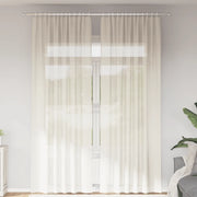 Tende in Voile con Tasche per Aste 2 pz Crema 4102180
