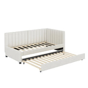 Letto Estraibile 90x200 cm; con rete a doghe; stile classico; in Velluto; Beige