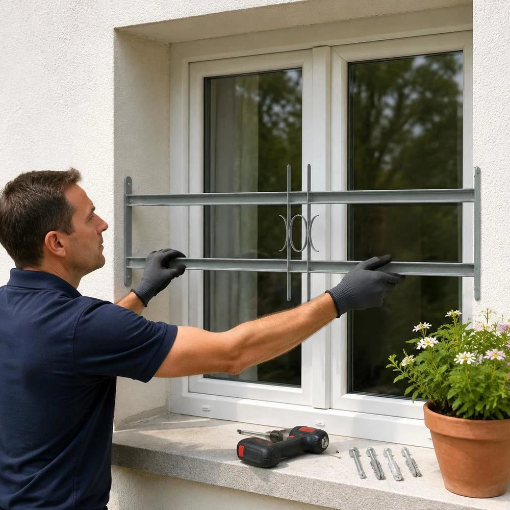 Adjustable Window Grille With 2 Crossbars 700-1050 Mm