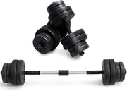 COSTWAY Manubri Regolabili 30 kg, Kit Pesi Palestra con Bilanciere, 4 Chiusure a Stella e 16 Dischi, Kit Manubri per Allenamento a Casa e in Palestra