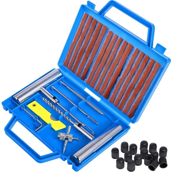 Set di riparazione delle gomme robusto - Riparazione delle gomme - Set di proppen - Gomme senza tubi - Attrezzatura in acciaio inossidabile - Resistenze agli urti - Riparazione delle gomme