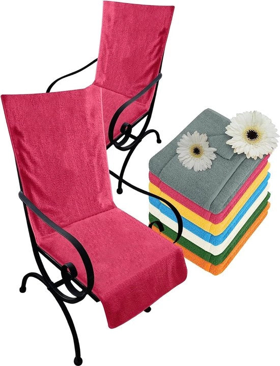 Doppio set di coperture per ombrellone e lettini, disponibile in 7 colori estivi, con cappuccio per prevenire il ribaltamento, per ombrellone e lettino