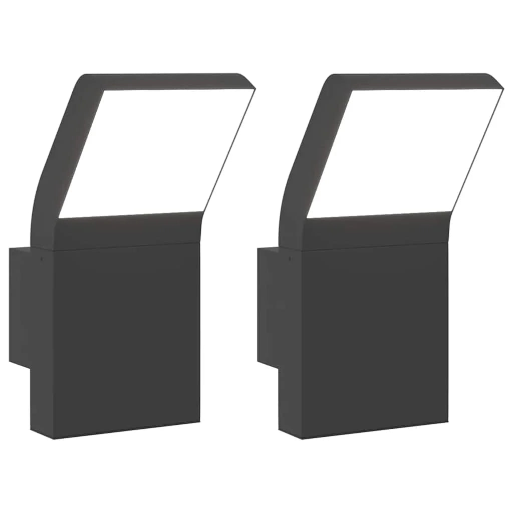Set di 2 applique LED da esterno 10 x 15 x 22 cm design elegante alluminio nero 02_0056584