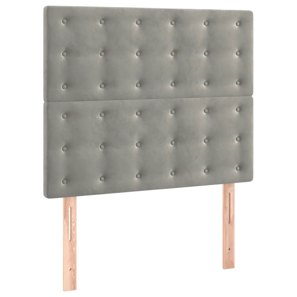 Testiera-Testata Decorativa Grigio Chiaro 100x5x118/128 cm Velluto 715607