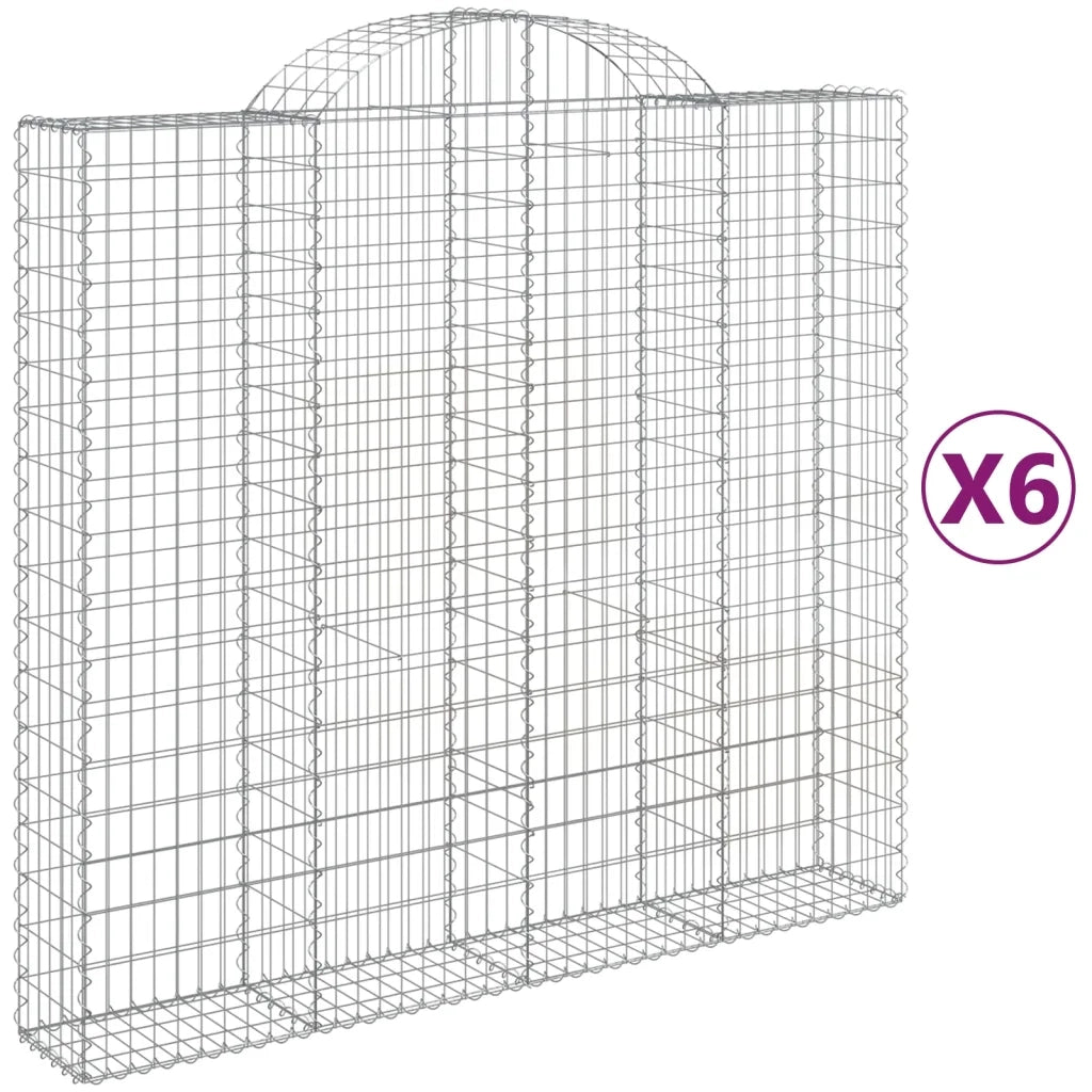 Cesti Gabbioni ad Arco 6 pz 200x50x180/200 cm Ferro Zincato 3146408