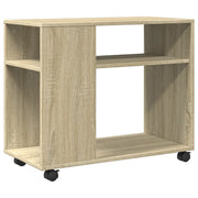 Tavolino | Tavolo laterale con Ruote Rovere Sonoma 70x35x60 cm in Truciolato