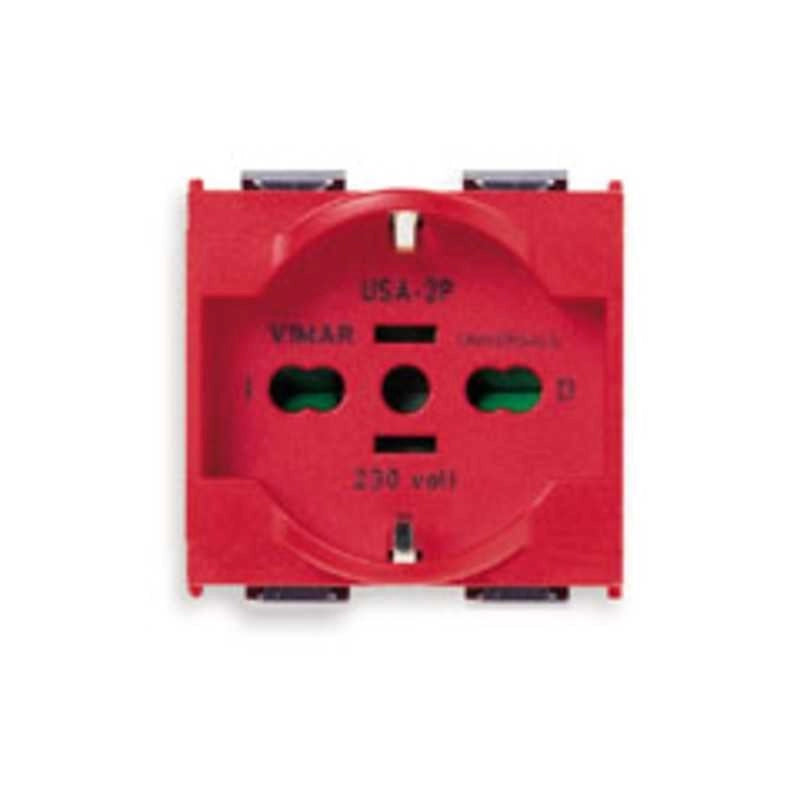 08410.R Presa 2P+T 16A Universale Rosso Serie 8000