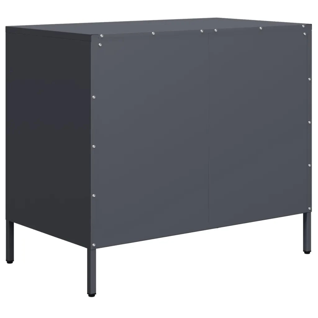 Credenza Antracite 68x39x58,5 cm in Acciaio Laminato a Freddo