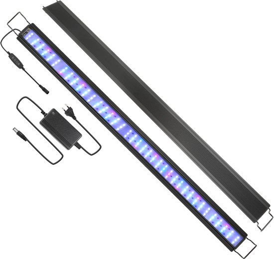 Illuminazione LED per acquario da 45W con timer decorazione per pesci d'acqua - Adatto per acquari di 107-130cm - Illuminazione LED RGB per acquario - Tre modalità di illuminazione - Regolatore di timer integrato - Maniglia regolabile