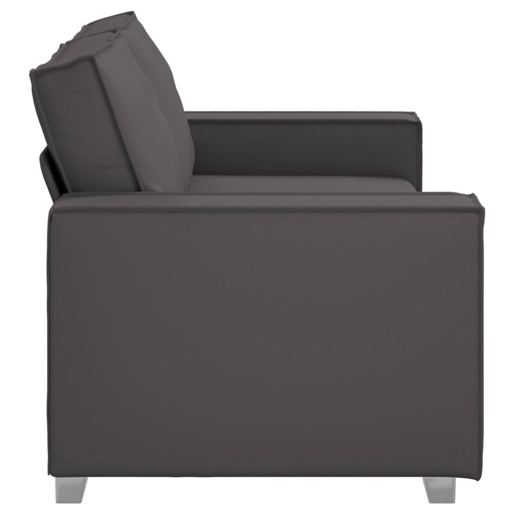 Sofa Grigio 140 cm in Pelle Sintetica