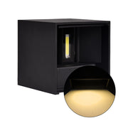 APPLIQUE LED CUBO NERO 10W LUCE CALDA 3000K° - DESIGN ELEGANTE CON DOPPIA EMISSIONE REGOLABILE IP65 PER ESTERNI