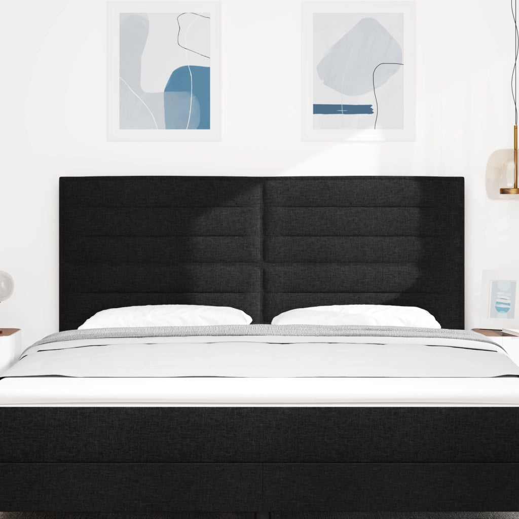 Headboard a LED Design Linee Nero 90 cm Tessuto
