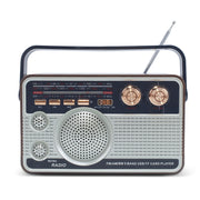 Trade Shop - Radio Fm Retro Wireless Altoparlante Mp3 Portatile Bluetooth Usb Aux Tf Q-fm01 -