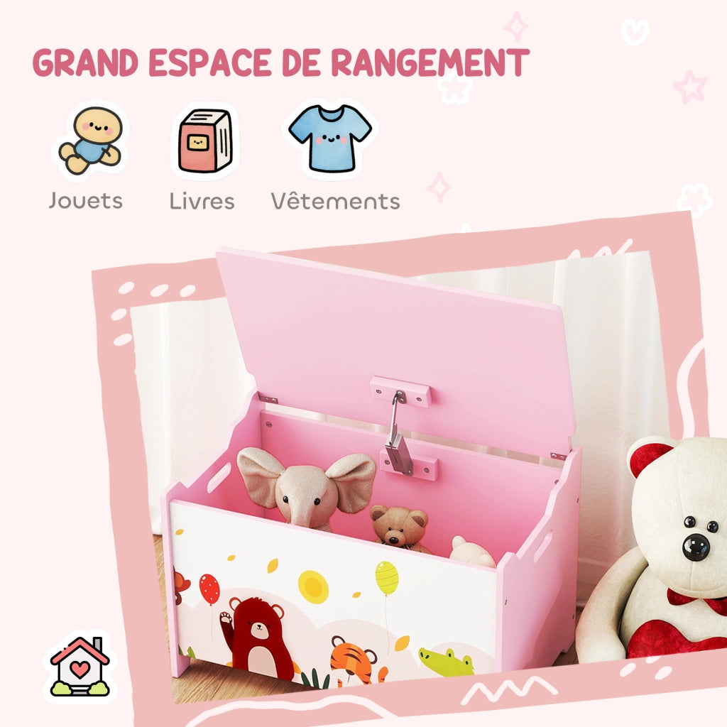 Cassettiera per bambini ¨C zephmum ¨C rosa 60x37x39 cm
