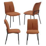 Set 4 sedie imbottita CAMILLA per cucina, sala da pranzo e soggiorno, design moderno, gambe coniche robuste finitura ghisa, schienale e seduta rivestiti con tessuto effetto doppio tono colore Ruggine