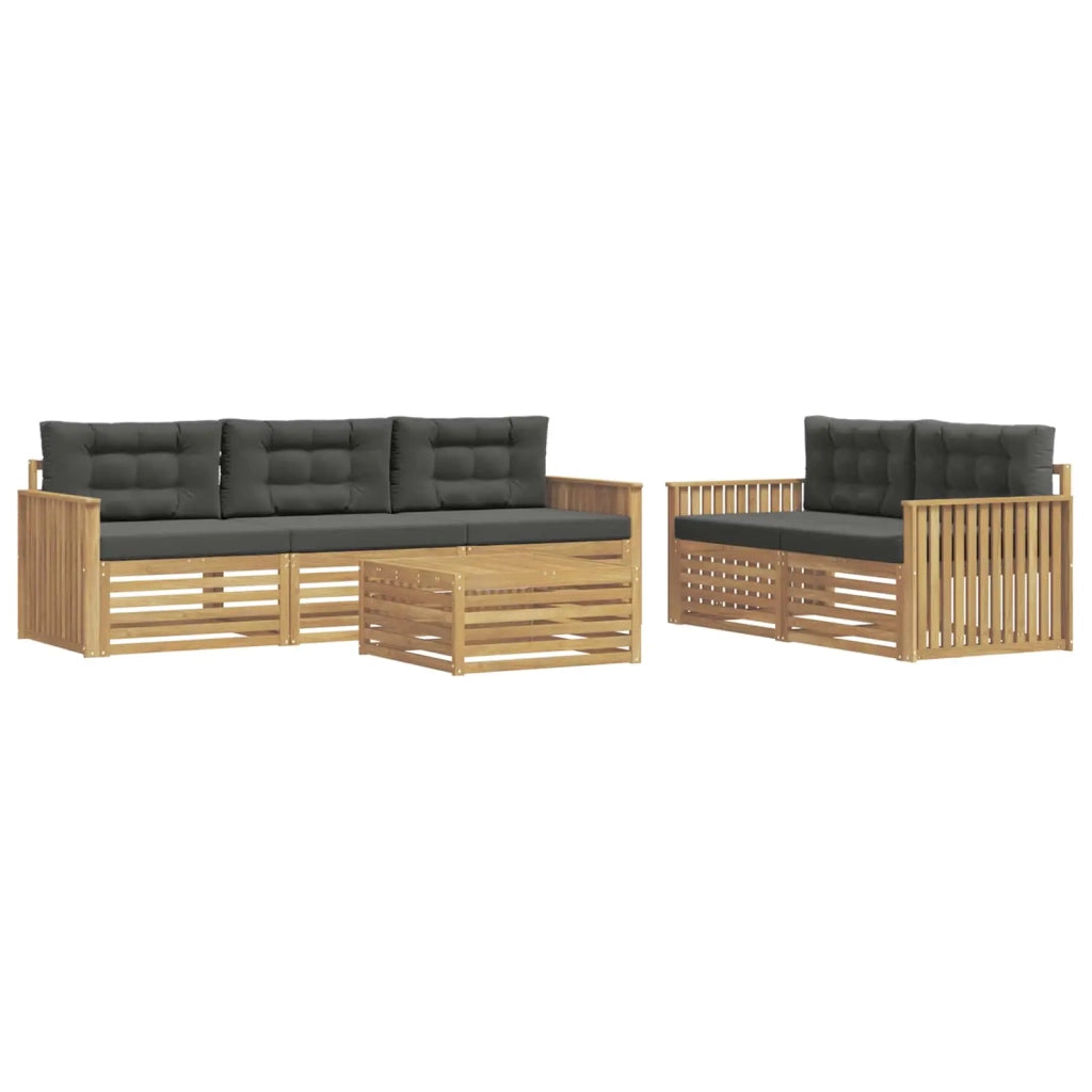 Set di divani da esterno 6 pz Bianco e Antracite 3390042
