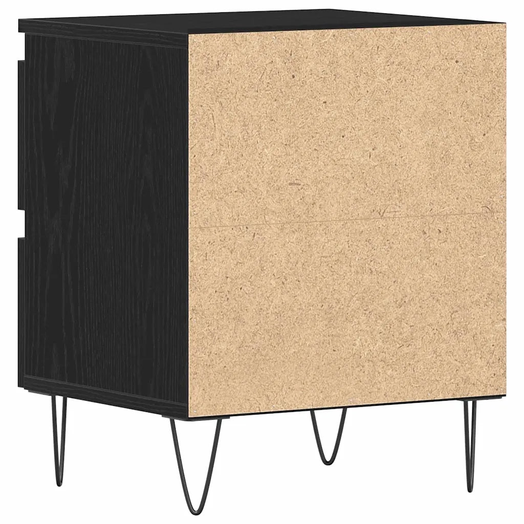 Armadio da Notte Rovere nero 40 x 35 x 50 cm Legno multistrato 863486