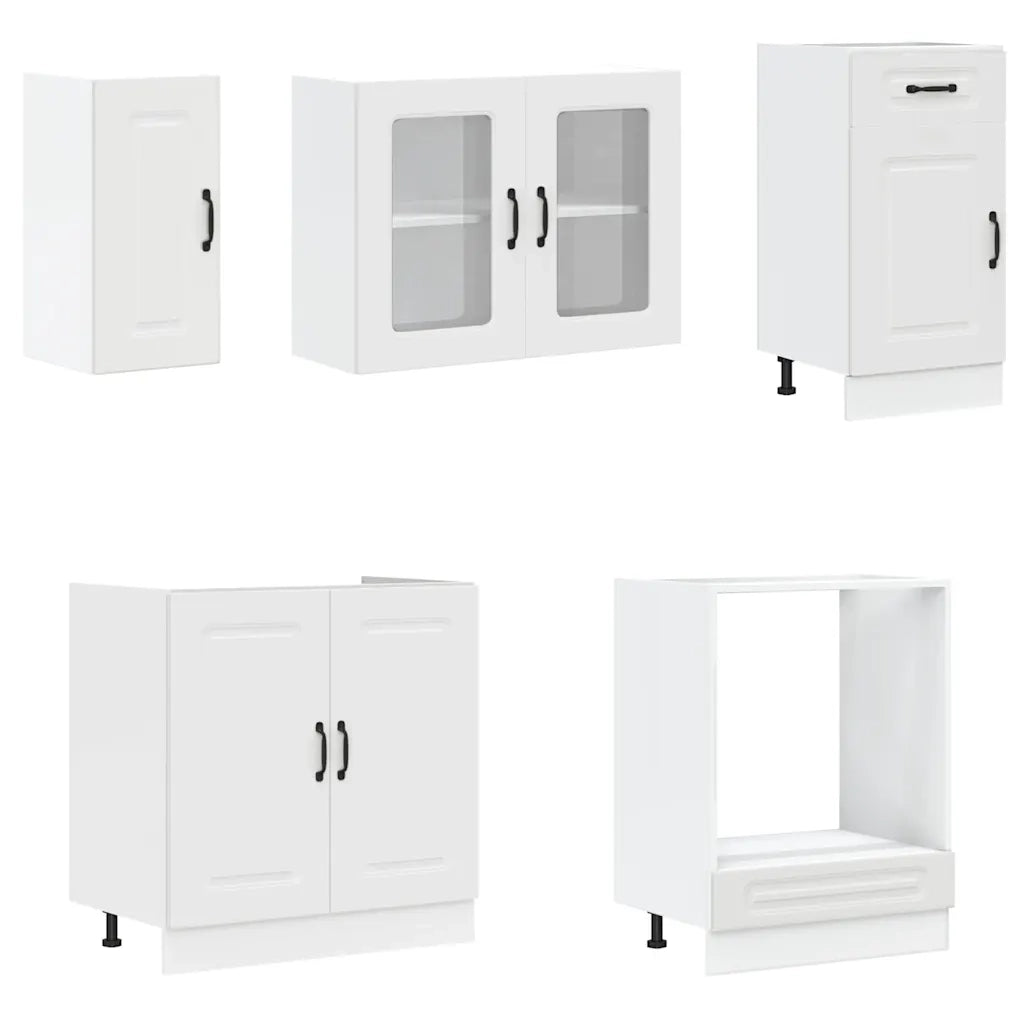 Set Mobili da Cucina 8 pz Kalmar Bianco Legno Multistrato 3314791