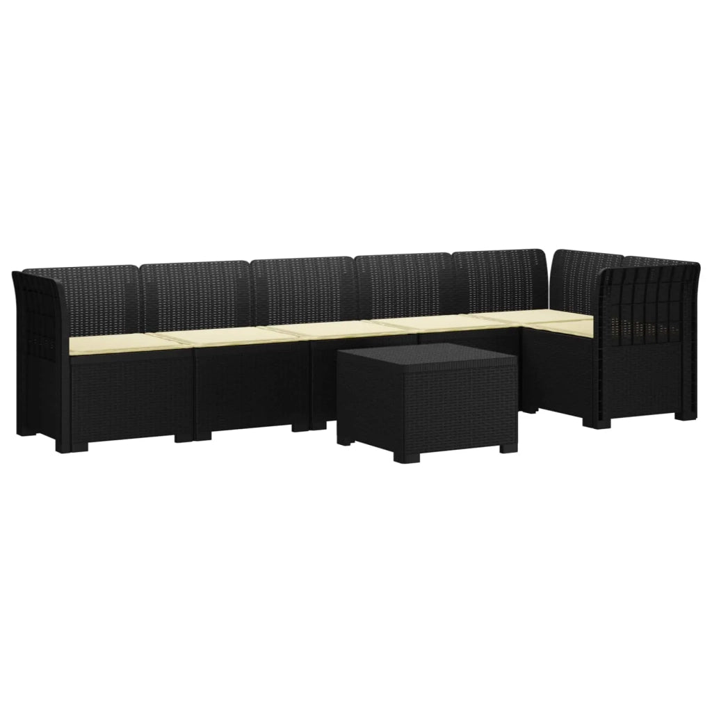 Divano da Giardino 6 Posti con Cuscini Aspetto Rattan PP 3444106